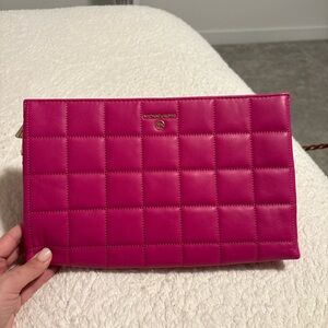 Michael Kors Quilted Leather Clutch – Magenta